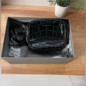 Alexander McQueen Croc Leather Mini Camera Bag